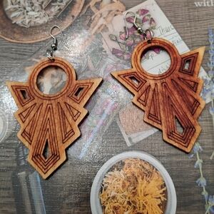 Geometric Wood Earrings